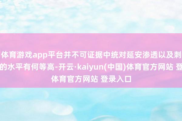 体育游戏app平台并不可证据中统对延安渗透以及刺探谍报的水平有何等高-开云·kaiyun(中国)体育官方网站 登录入口